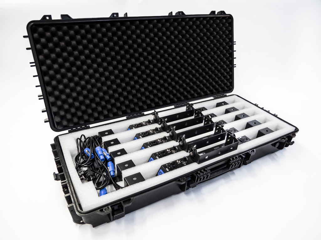 Laser-LED bars flight case opened