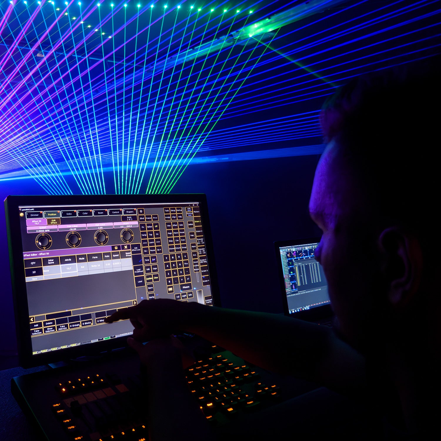 Laser show control via DMX and ArtNet