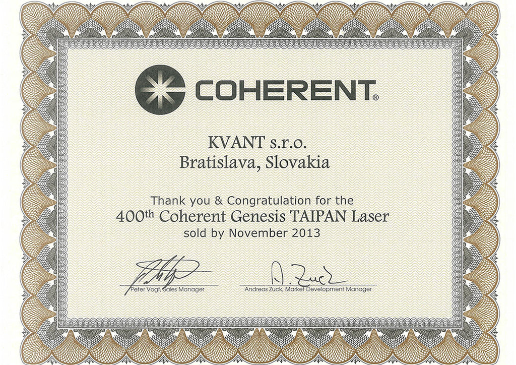 Sales of COHERENT OPSL modules 2013