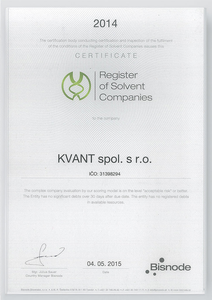 Register of Solvent companies certificate