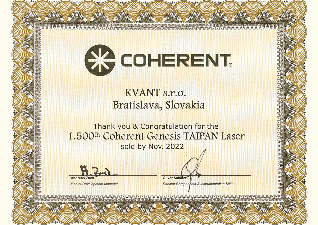 Sales of COHERENT OPSL modules 2022